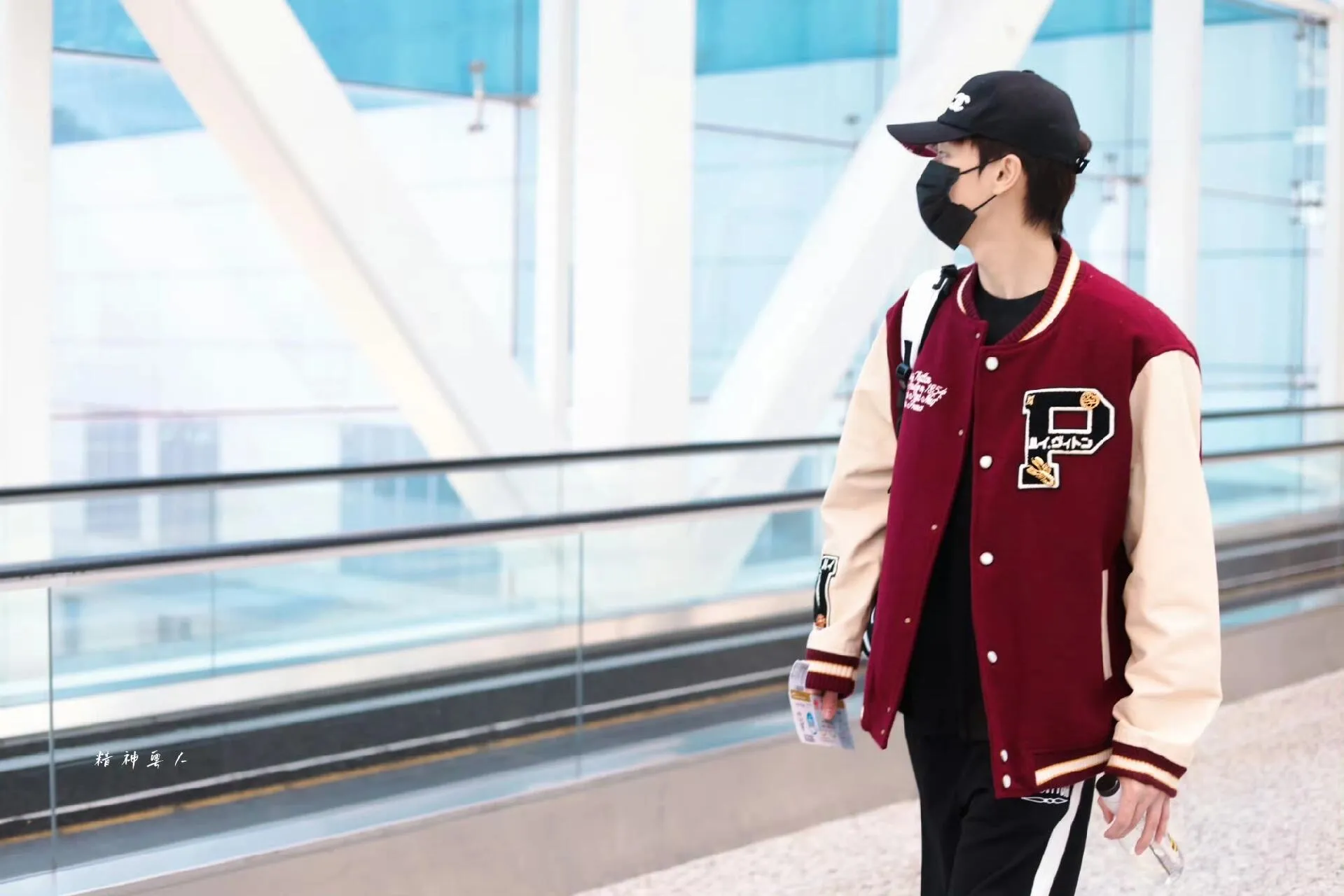 Louis Vuitton/Louis Vuitton embroidered letter logo baseball jacket